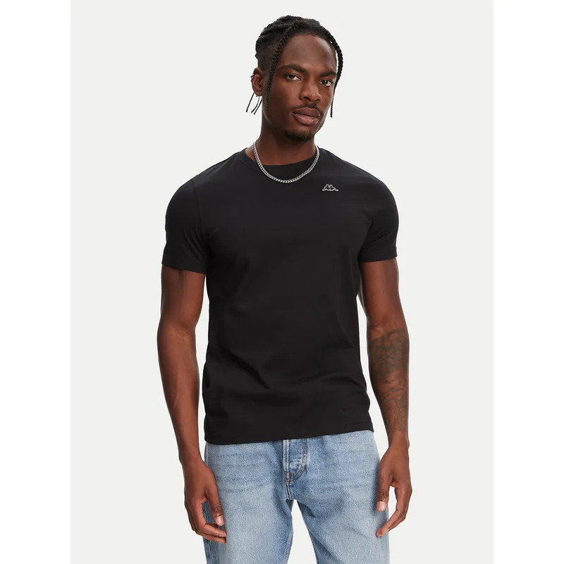 Robe di Kappa T-Shirt Luc 611187W Μαύρο Regular Fit