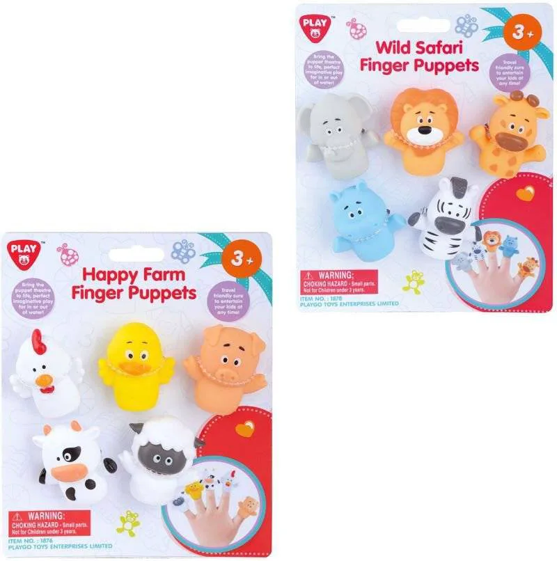 ΖΩΑΚΙΑ PLAYGO HAPPY FINGER PUPPETS - HAPPY FARM (1880)