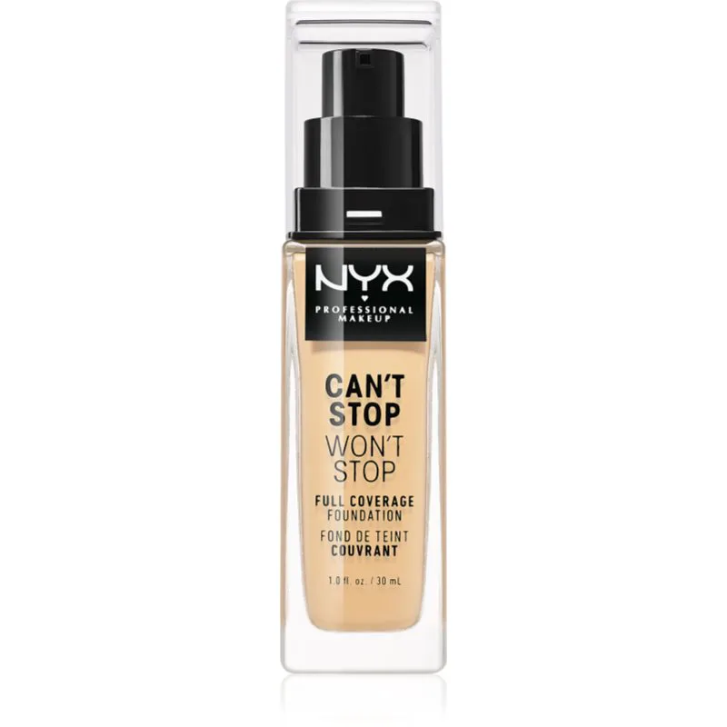 NYX Professional Makeup Can't Stop Won't Stop Full Coverage Foundation Βάση πλήρους κάλυψης απόχρωση 6.5 Nude 30 ml
