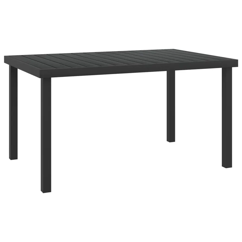 vidaXL Τραπέζι Κήπου Μαύρο 140 x 90 x 74 εκ. από Αλουμίνιο και WPC