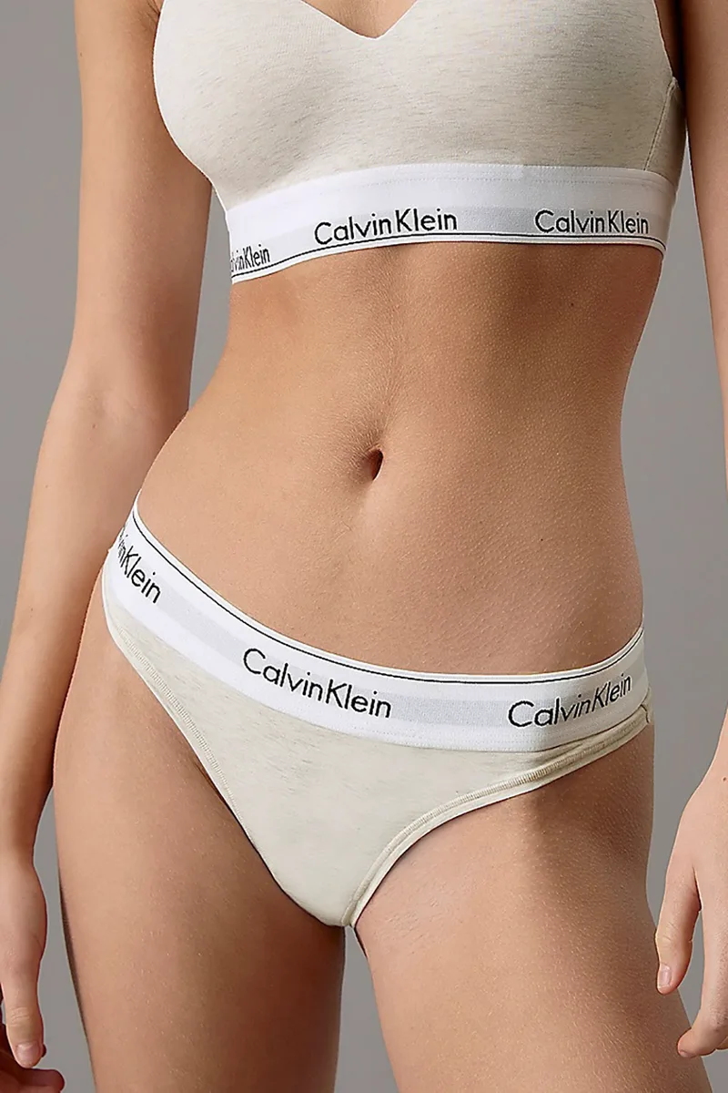 Calvin Klein Γυναικείο εσώρουχο Thong με εξωτερικό λάστιχο Modern Cotton-F3786E-HGS