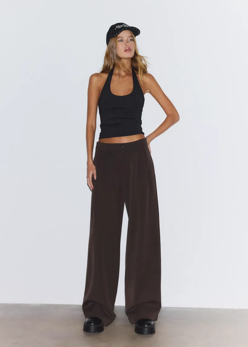 Stradivarius Μπλούζα Με Λαιμόκοψη Halter Μαύρο S