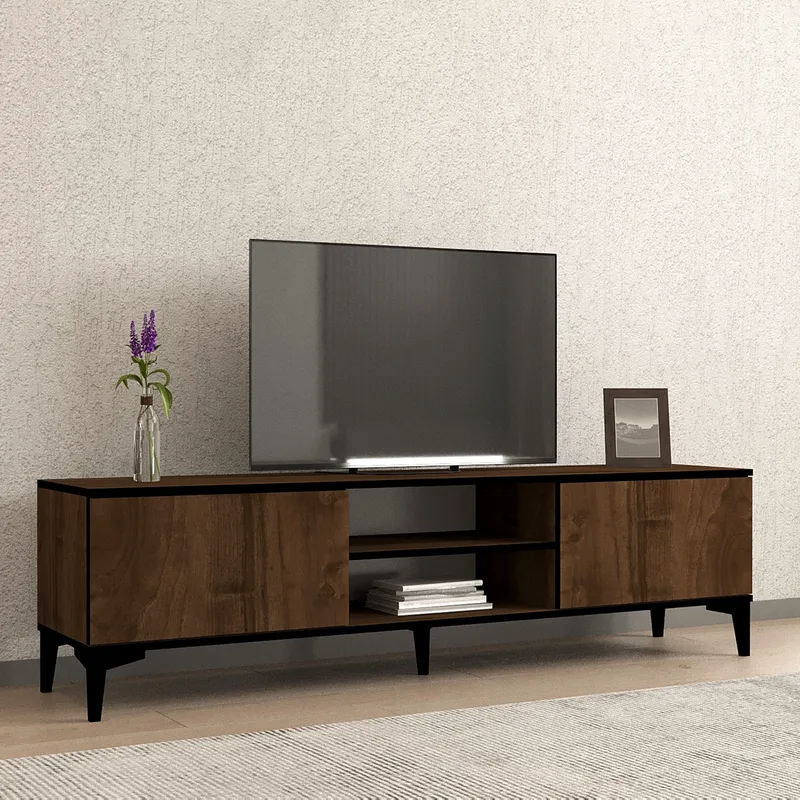 Βάση Τηλεόρασης Erem - Walnut, Black 835Puq6227 (180x45x40)