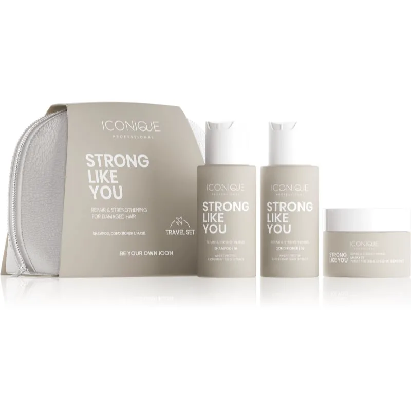 ICONIQUE Professional STRONG LIKE YOU Repair & Strengthening Set σετ ταξιδιού για κατεστραμμένα μαλλιά