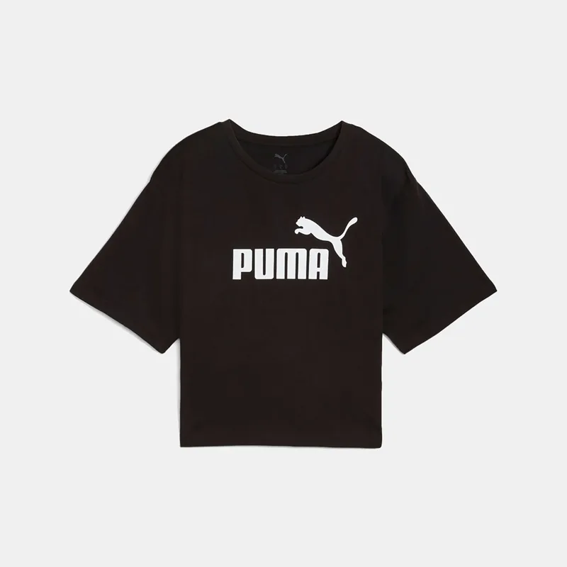 PUMA ESS CROPPED NO.1 LOGO RELAXED T-SHIRT ΜΑΥΡΟ