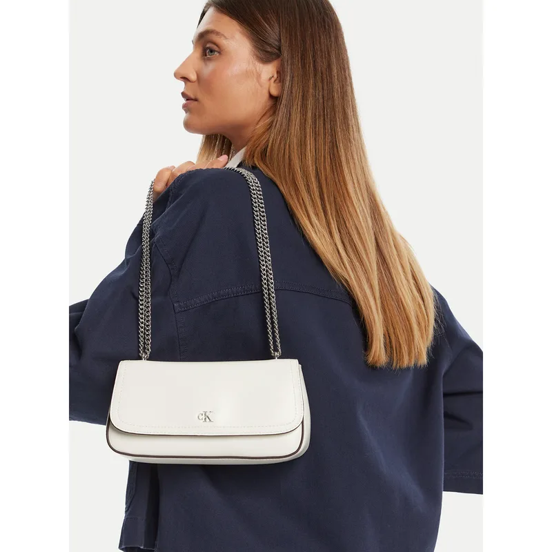 Τσάντα Calvin Klein Ck Convertible Chain Small Bag LV04F3172G Λευκό