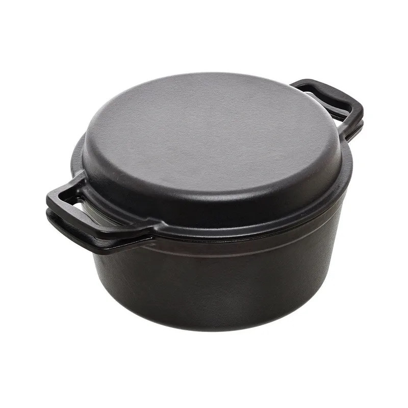 Κατσαρόλα Μαντεμένια 2 Σε 1 Iron Μαύρη 32,7x25,2x15,5εκ. Estia 01-14582 (Υλικό: Μαντέμι, Χρώμα: Μαύρο) - estia - 01-14582