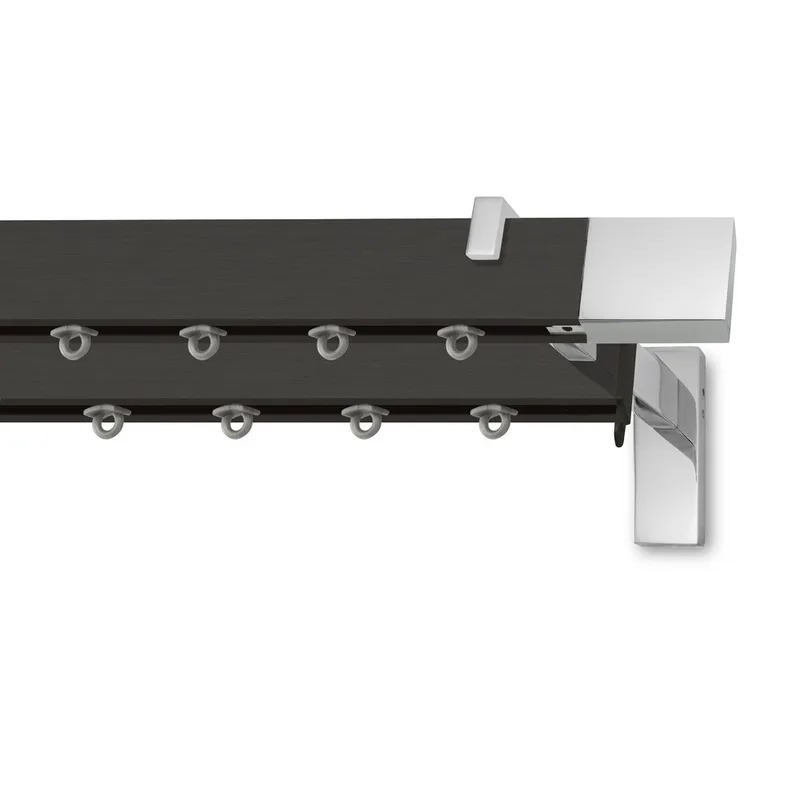 Κουρτινόξυλα Διπλά Σιδηρόδρομοι Elegant K62-751 Μαύρο ματ/Χρώμιο (Μαύρο Ματ) (2.40m Κουρτινόξυλο Διπλό με σιδηρόδρομο)