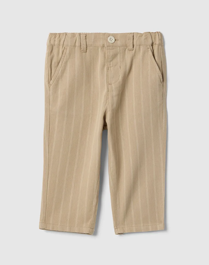 OVS STRIPES WOVEN TROUSER 2566108-BEIGE Biege