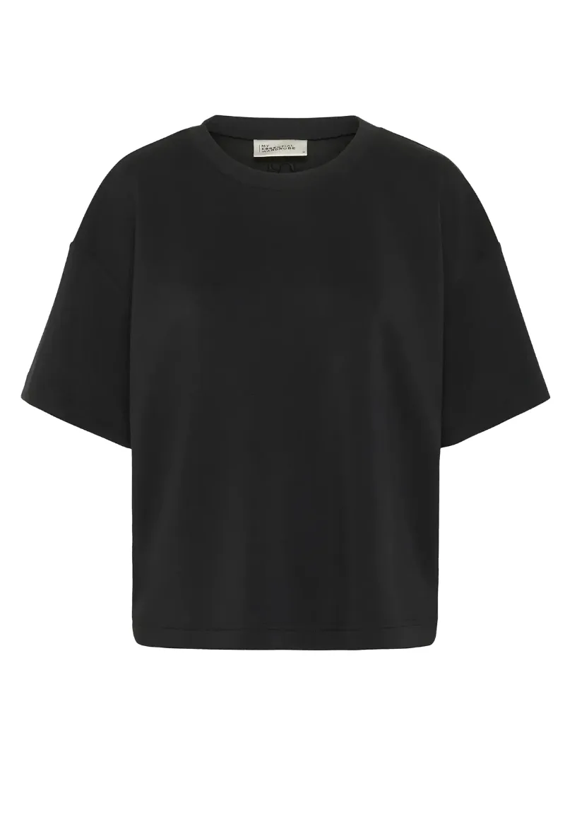 ΓΥΝΑΙΚΕΙΟ T-SHIRT HelleMW EMB Boxy MY ESSENTIAL ΑΝΕΤΗ ΓΡΑΜΜΗ ΜΑΥΡΟ