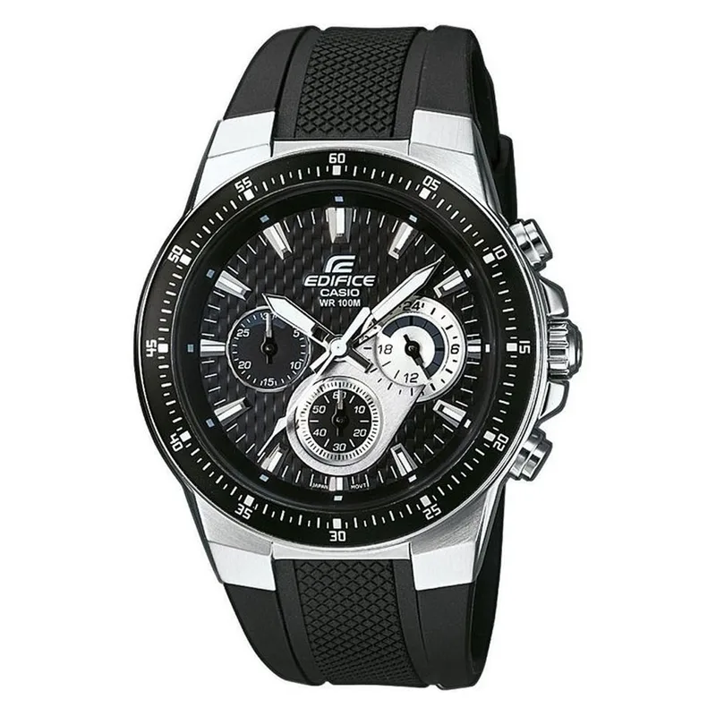 CASIO Edifice Chronograph Black Rubber Strap EF-552-1AV