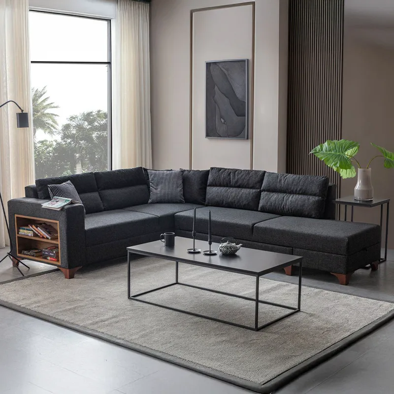 Γωνιακός Καναπές-Κρεβάτι Tloft Left - Anthracite 752Est1363 (230x285x80x90)