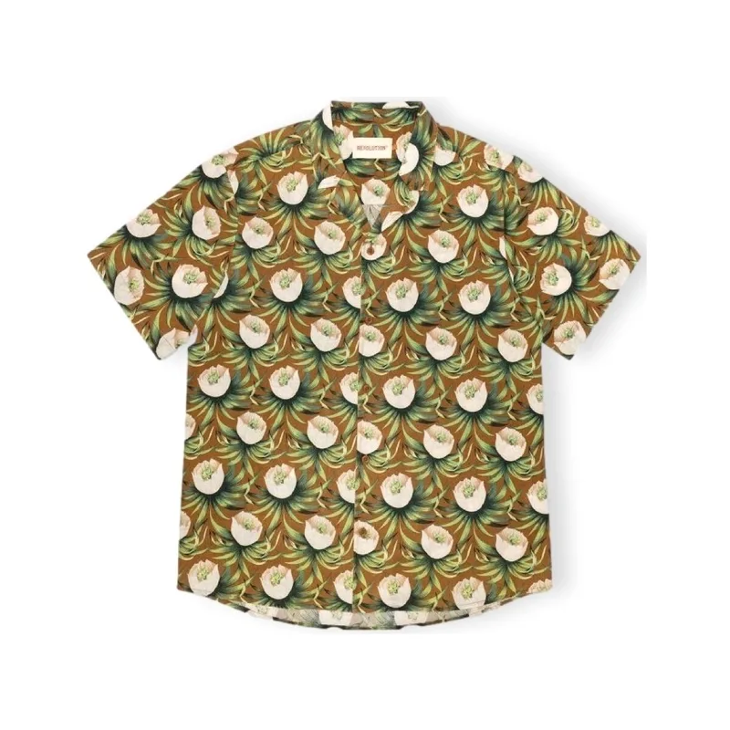 Πουκάμισο με μακριά μανίκια Revolution RVLT Shirt 3912 - Brown