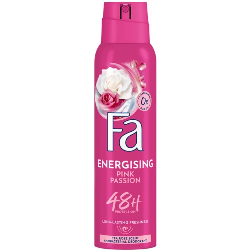 Fa Energising Ροζ Passion 48h Tea Rose Scent Deodorant Spray Αποσμητικό Spray με Άρωμα Ροζ Τριαντάφυλλο Χωρίς Άλατα Αλουμινίου για Προστασία Έως & 48 Ώρες 150ml