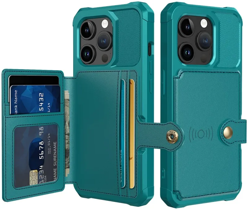 HappyCase 3 σε 1 - Θήκη Σιλικόνης με Ενσωματωμένο PU Πορτοφόλι - Apple iPhone 15 Pro Max - Blue (8719246421228)