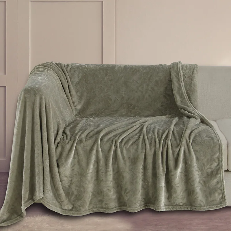 Κουβέρτα Καναπέ-Ριχτάρι 130x170 Melinen Aria Olive Grey 130x170