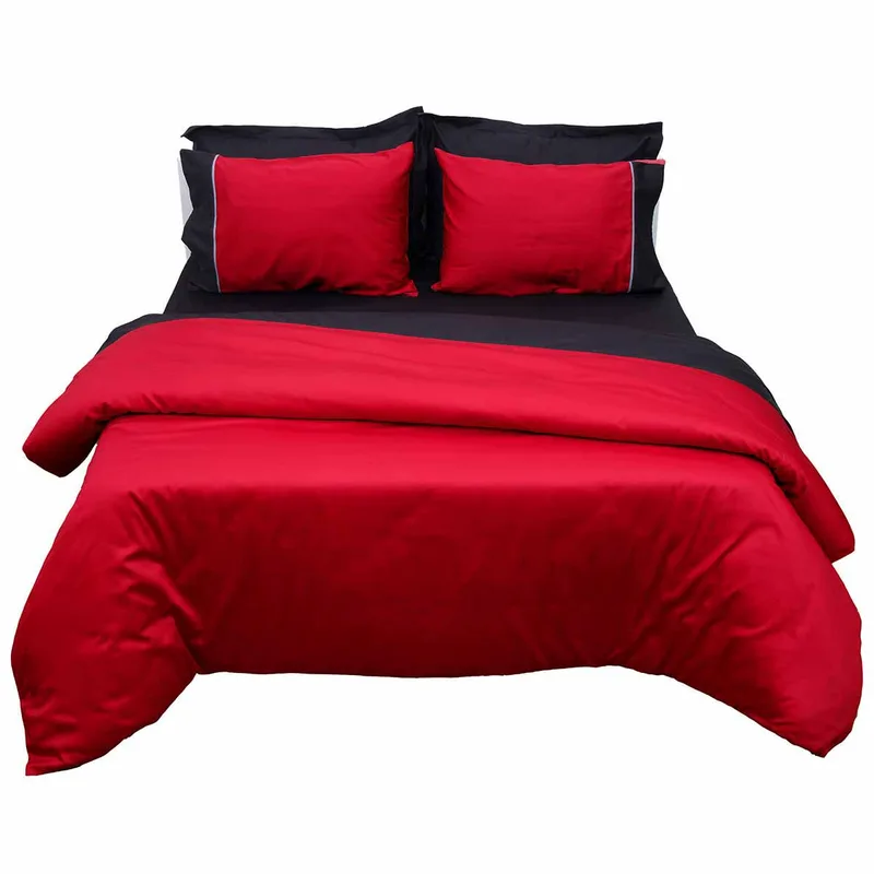 Κουβερλί Υπέρδιπλο (220x240) 2 Όψεων Anna Riska Luxury Bicolour Red/Black
