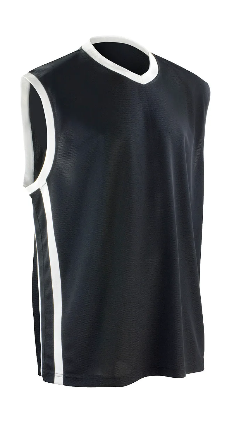 Αθλητική Μπλούζα Basketball S278M Spiro Quick Dry Black/White