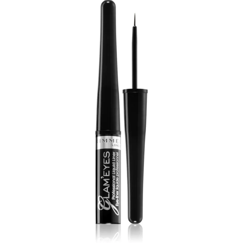 Rimmel Glam' Eyes υγρό λάινερ ματιών απόχρωση 001 Black 3.5 ml