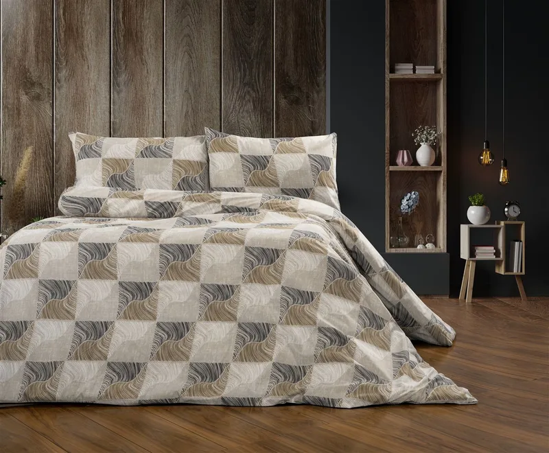 Παπλωματοθήκη Polycotton Μονή 160x240εκ. Κλεοπάτρα 609 Beige-Black DimCol (Χρώμα: Μαύρο, Ύφασμα: 70% Βαμβάκι-30% Polyester, Μέγεθος: Μονά) - DimCol - 33310823072