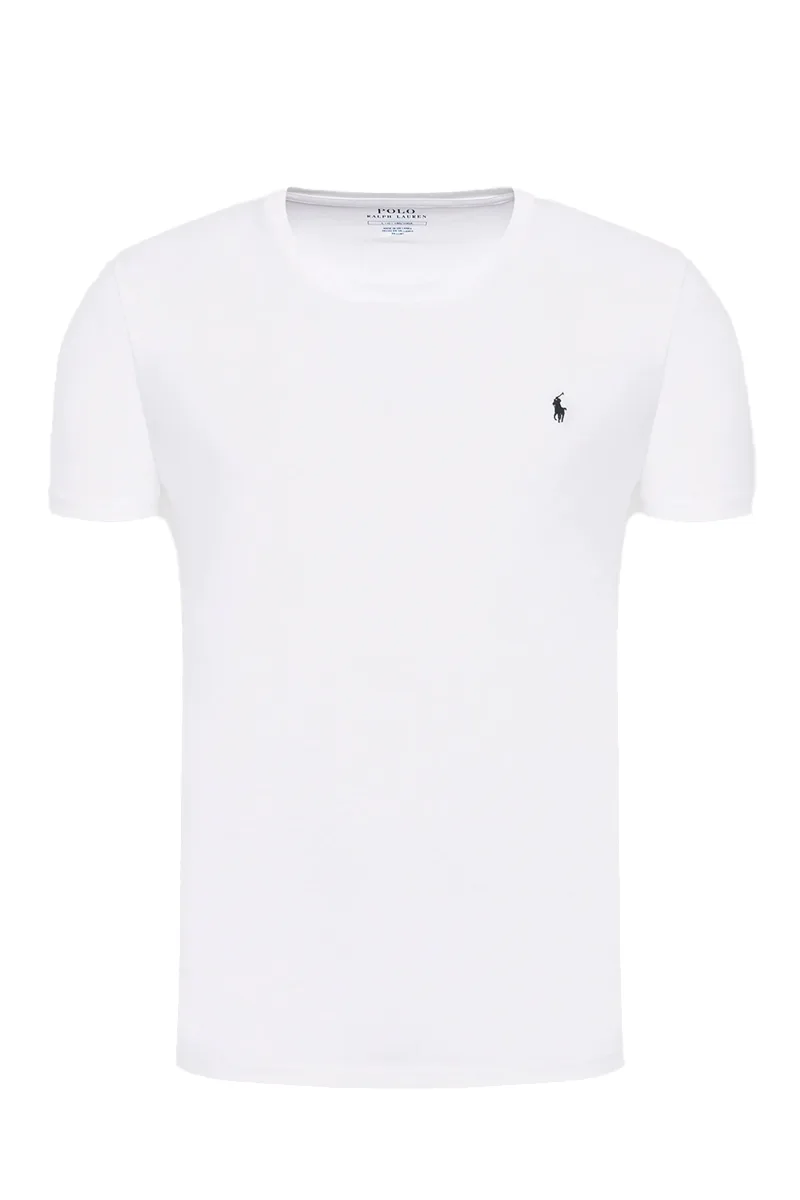 ΑΝΔΡΙΚΟ T-SHIRT CREW TOP POLO RALPH LAUREN ΚΑΝΟΝΙΚΗ ΓΡΑΜΜΗ ΛΕΥΚΟ