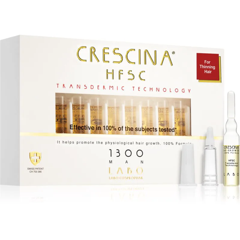 Crescina Transdermic 1300 Re-Growth θεραπεία ανάπτυξης μαλλιών για άντρες 20x3,5 ml