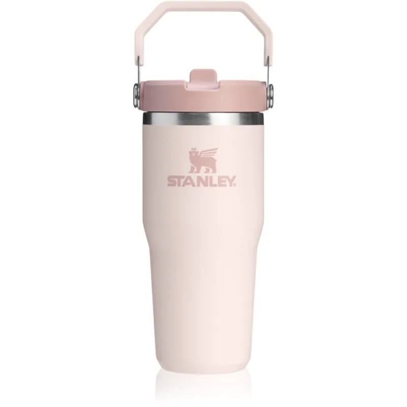 Stanley IceFlow™ Flip Straw 2.0 Tumbler θερμός από ανοξείδωτο ατσάλι Rose Quartz 410 ml