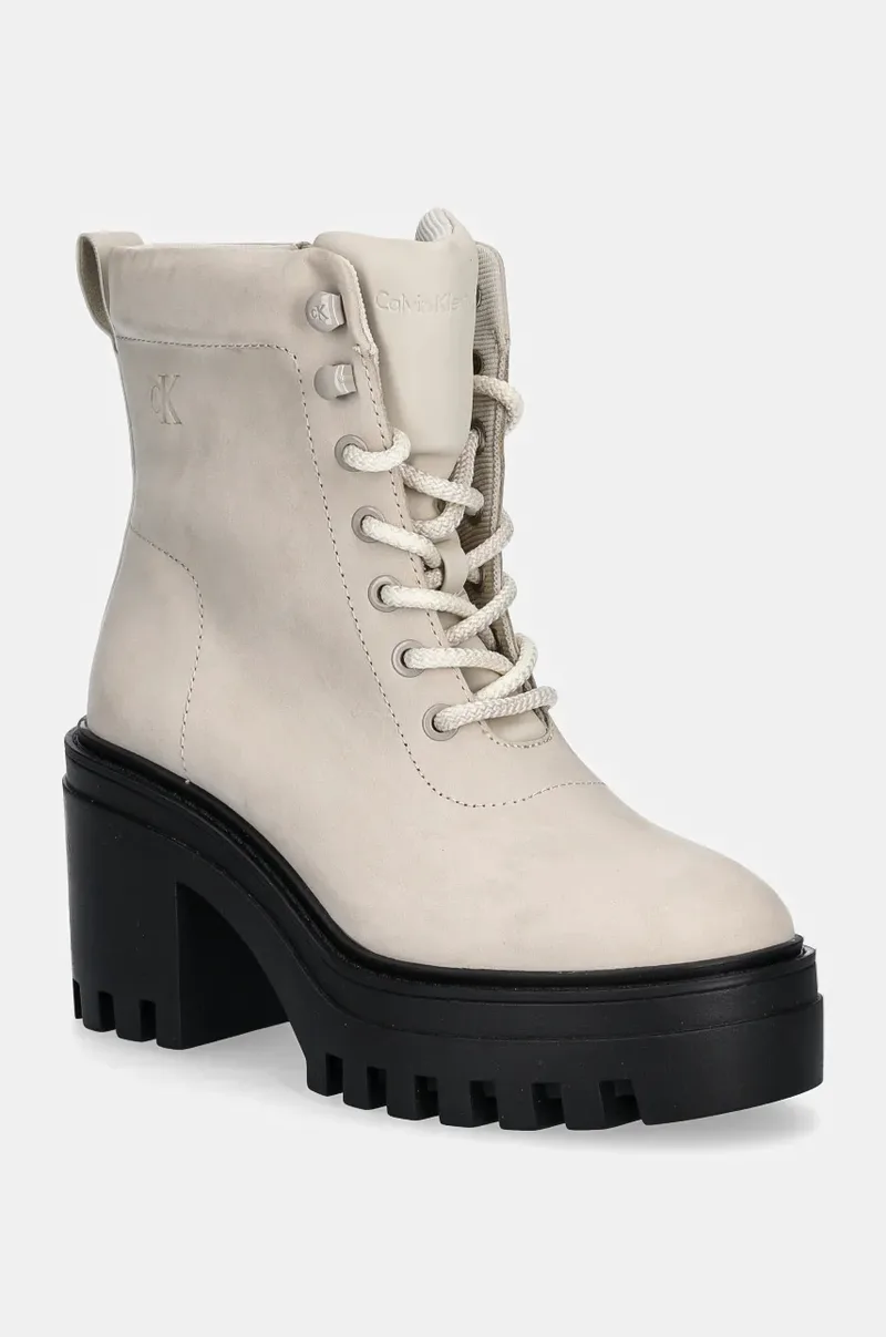 Μποτάκια Calvin Klein Jeans CHUNKY HEELED ZIP BOOT LTH