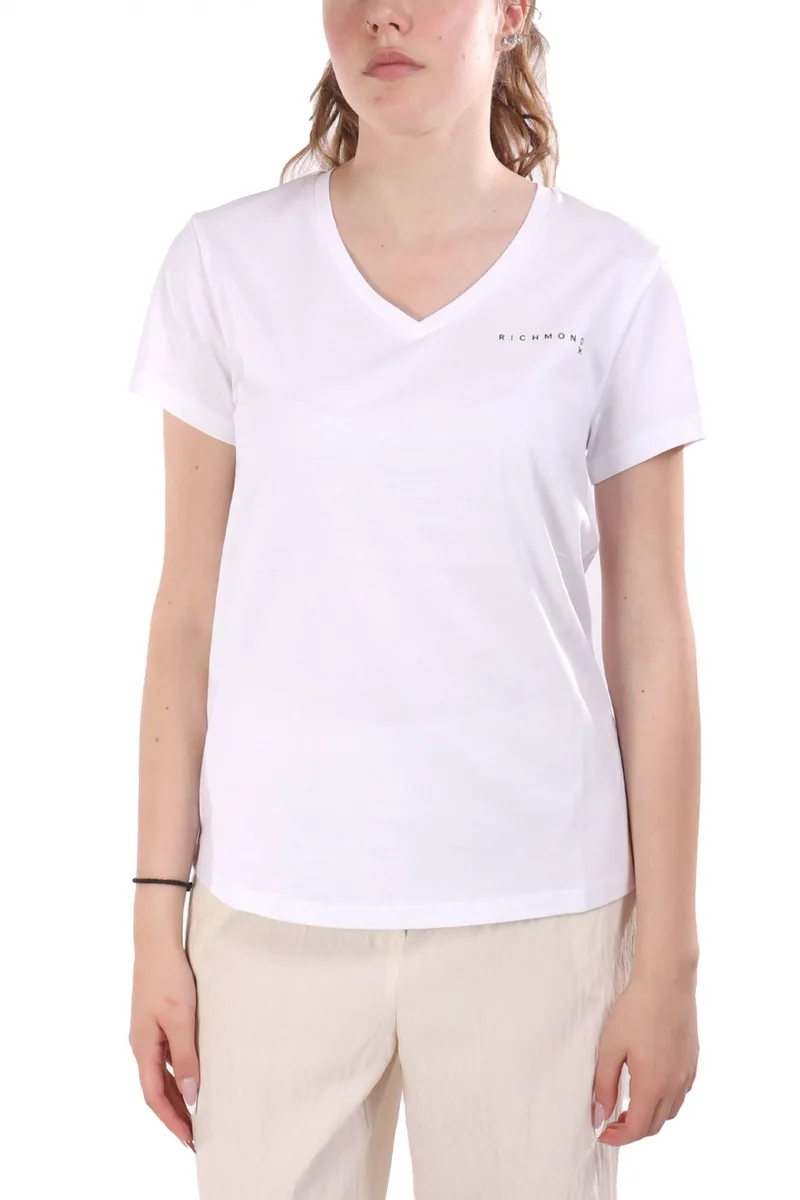 RICHMOND X T-SHIRT TROCIE V-NECK LOGO ΛΕΥΚΟ