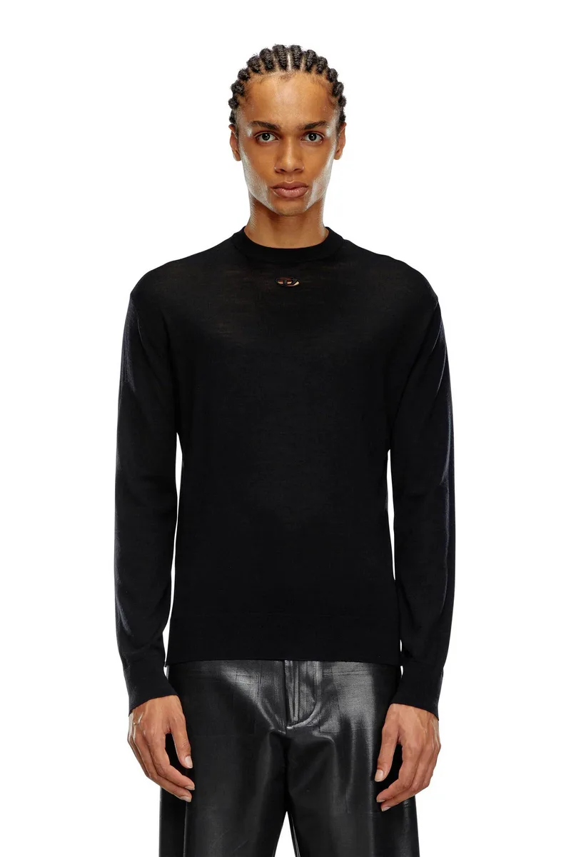 Diesel ανδρικό μάλλινο πουλόβερ με monogram ''K-Garth'' - W24A124440CHAU Μαύρο
