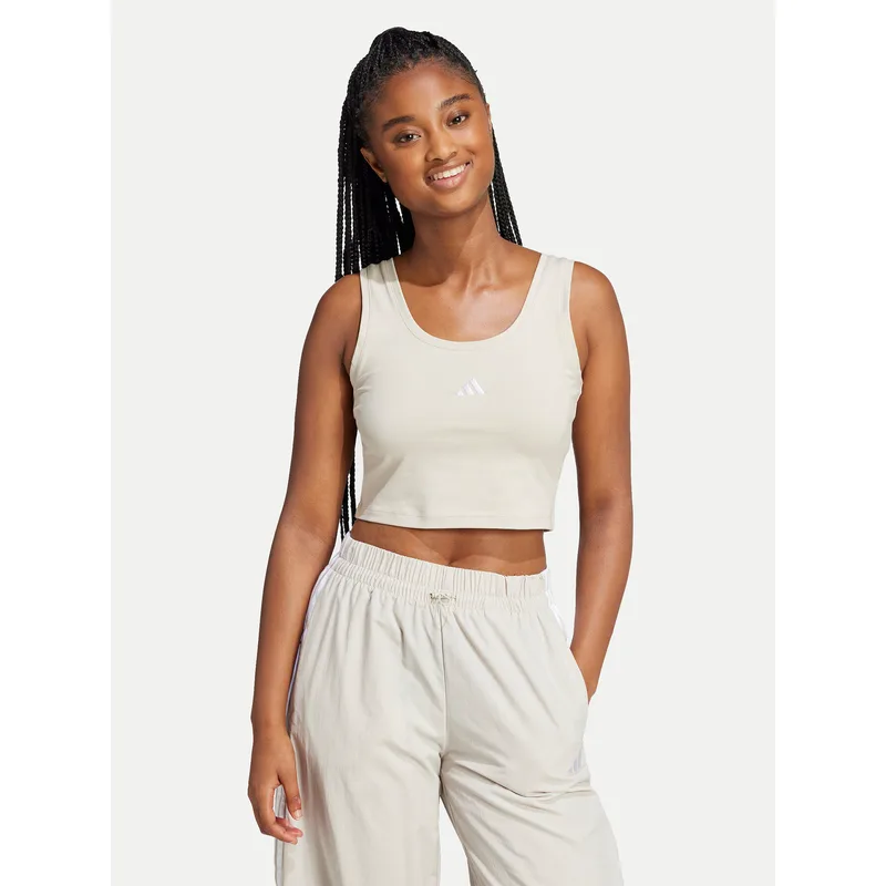 adidas Τοπ Essentials Small Logo JD0561 Μπεζ Slim Fit