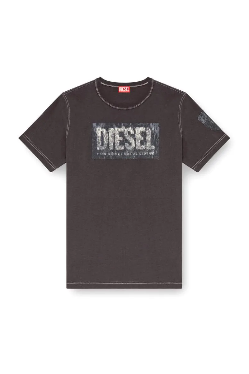 DIESEL T-Shirts T-ADJUST-Q1 - Γκρι/Καφέ-A14886-0DMAA-93R-GREY