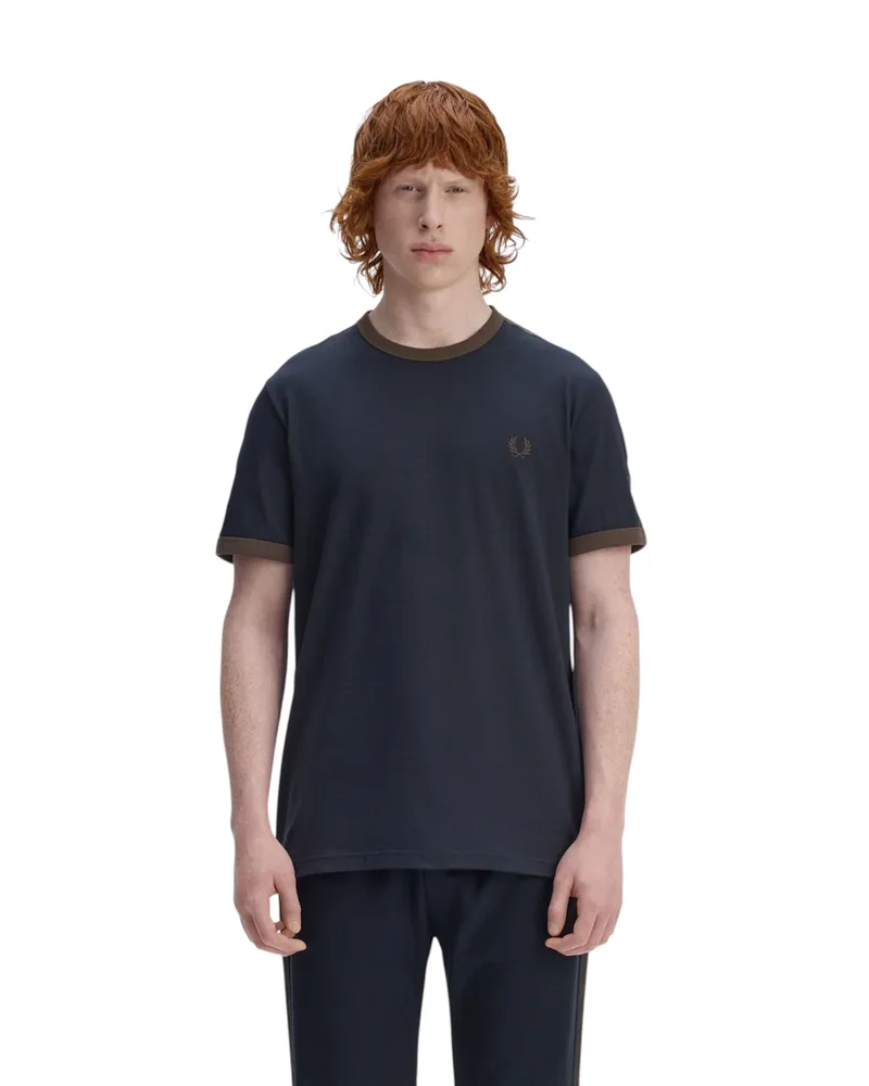 Fred Perry Ανδρικό T-shirt Contrast Tape Ringer M4613-40A Μπλε