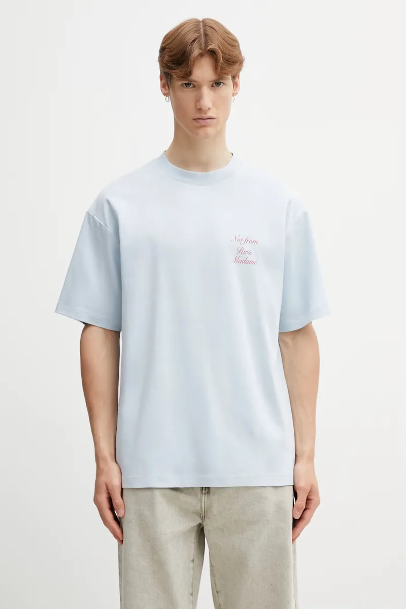 Drôle de Monsieur t-shirt ανδρικό βαμβακερό Le T-Shirt Slogan Calligraphy