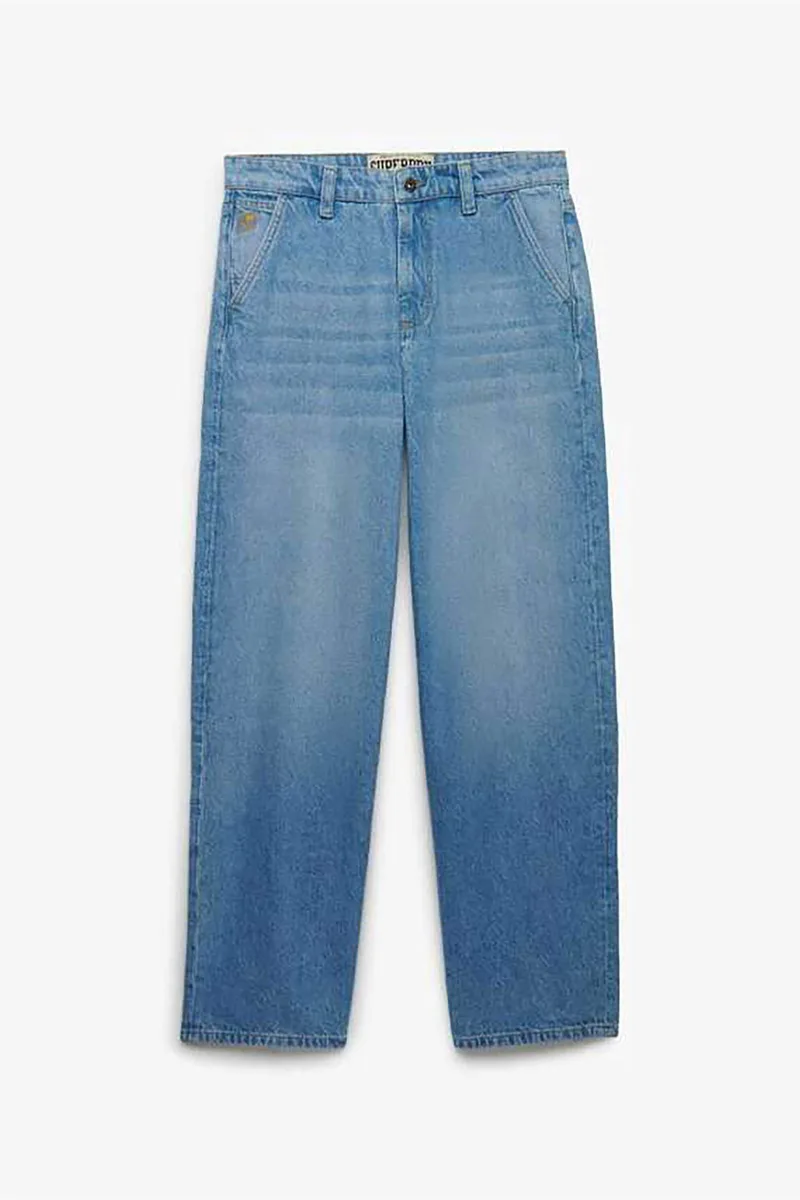 Superdry ανδρικό τζιν παντελόνι πεντάτσεπο Baggy Fit "Oversized Rigid Washed" - M7011450A Denim Blue