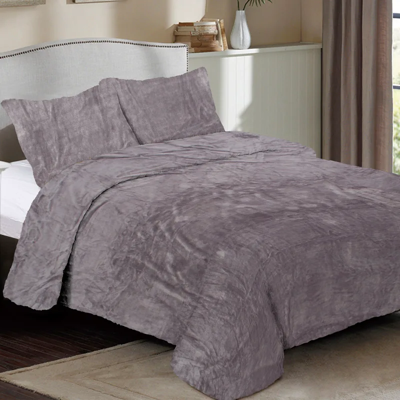 Κουβέρτα Fleece Υπέρδιπλη 220x240 Dimcol Coral Solid 06 Grey