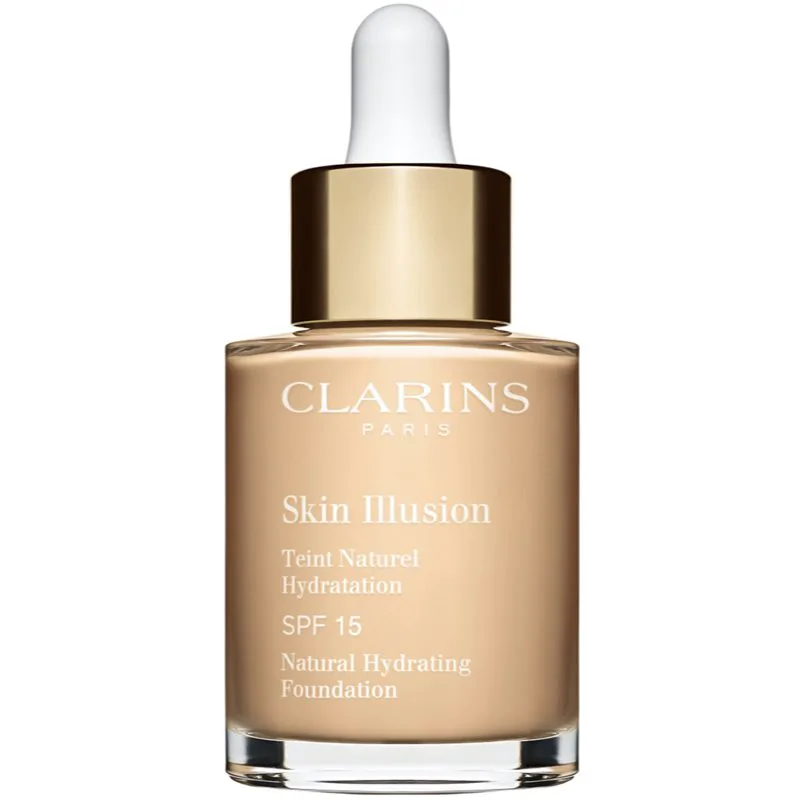 Clarins Skin Illusion Natural Hydrating Foundation λαμπρυντικό ενυδατικό μεικ απ SPF 15 απόχρωση 101W Linen 30 ml