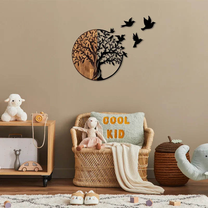 Ξύλινο Διακοσμητικό Τοίχου Tree And Birds - 322 899Skl2309 92x3x71 cm