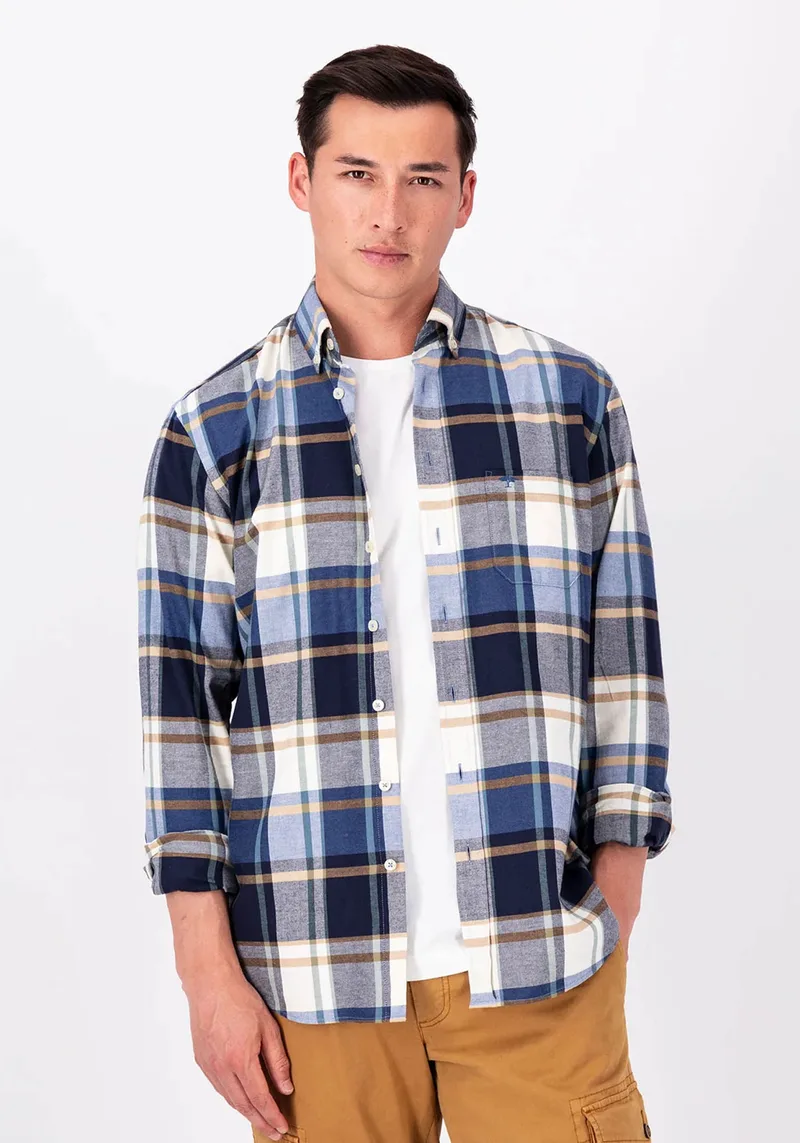 Fynch Hatton Πουκάμισο της σειράς Flannel - 1310 8020 685 Navy