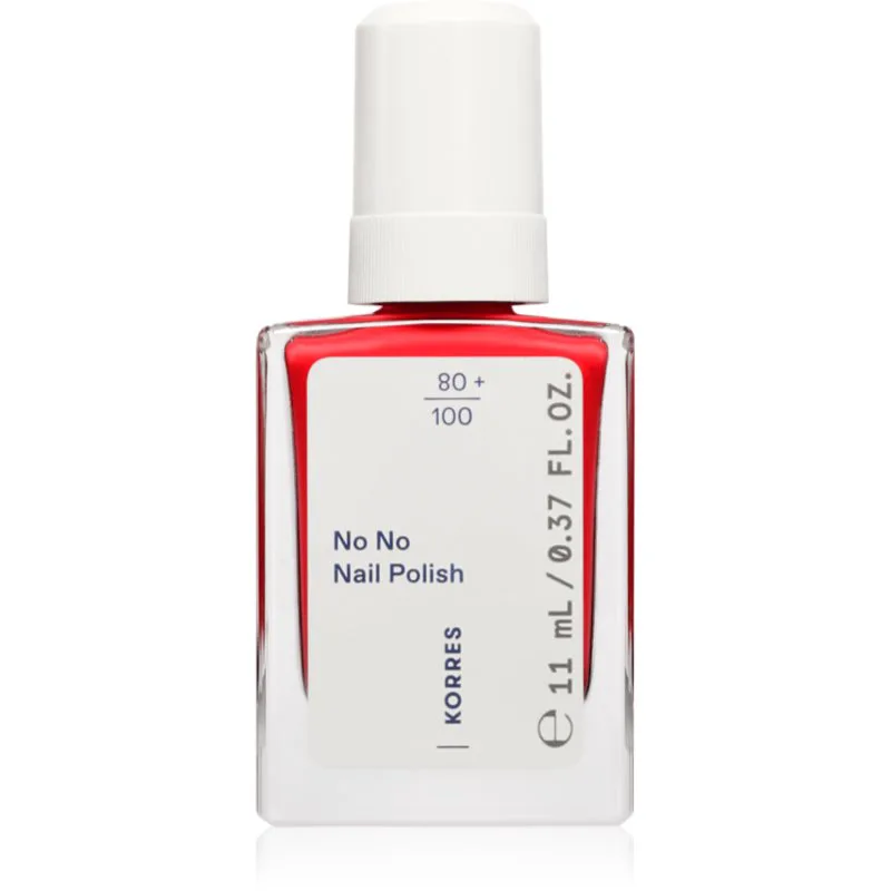 Korres No No Nail Polish περιποιητικό βερνίκι νυχιών απόχρωση 48 Coral Red 11 ml