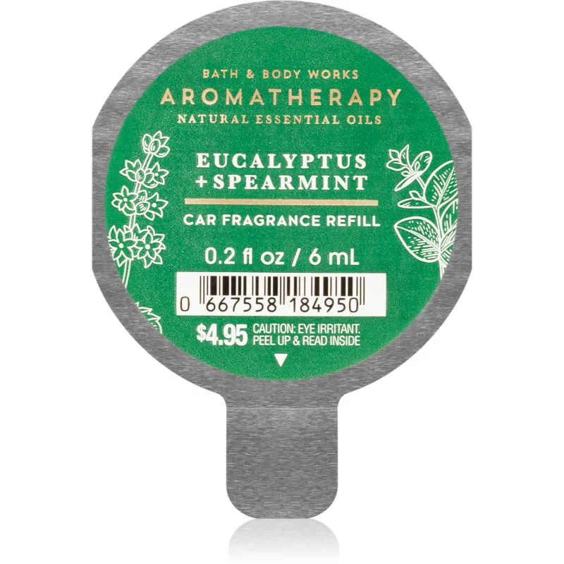 Bath & Body Works Eucalyptus Spearmint άρωμα για αυτοκίνητο ανταλλακτικό 6 ml