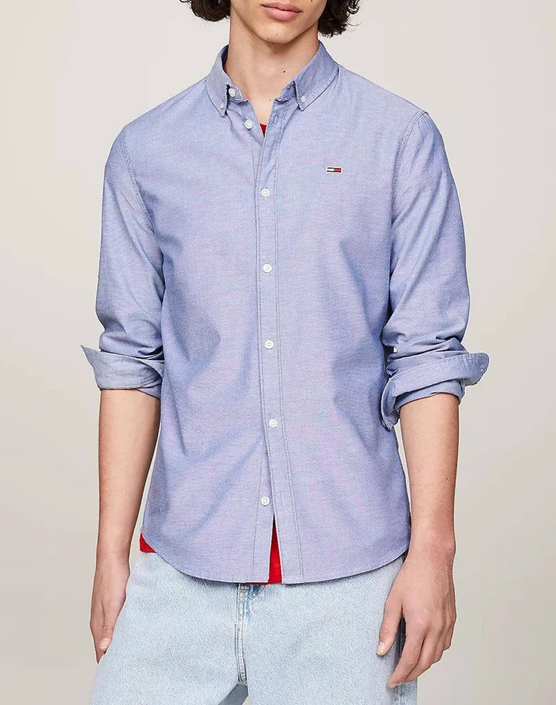 TOMMY JEANS TJM SLIM STRETCH OXFORD SHIRT DM0DM09594-C87 SteelBlue