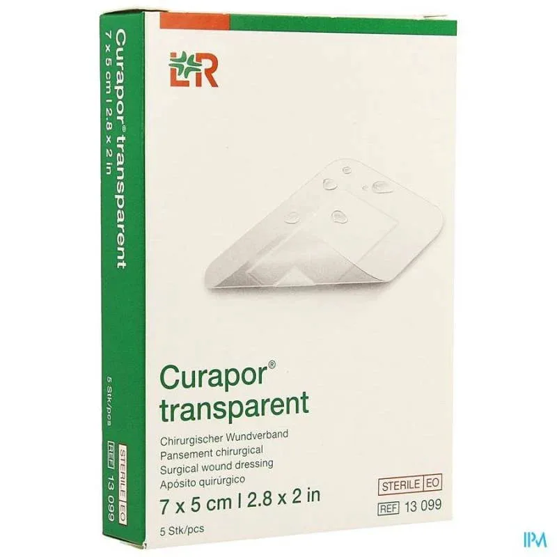 Lohmann Rauscher Curapor Transparent and Sterile Surgical Plasters 5x7cm x5