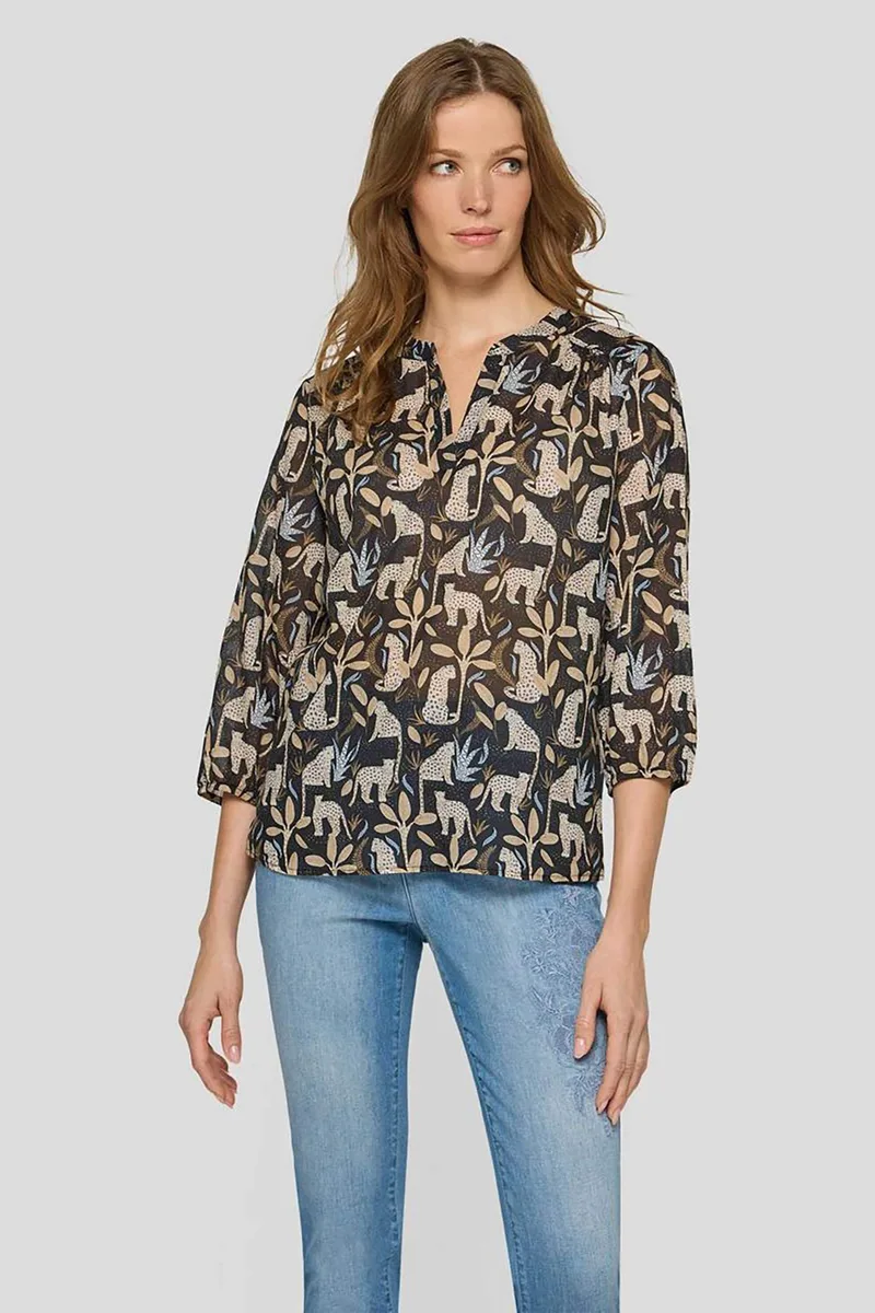 Rabe γυναικεία μπλούζα με all-over print - 56-118102 Μαύρο