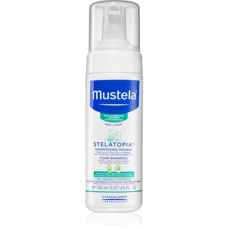 Mustela Bébé Stelatopia αφρώδες σαμπουάν για παιδιά από τη γέννηση 150 ml