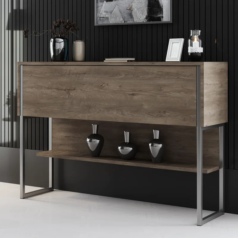 Συρταριέρα Luxe - Silver, Walnut 618Bly1406 120x80x30 cm
