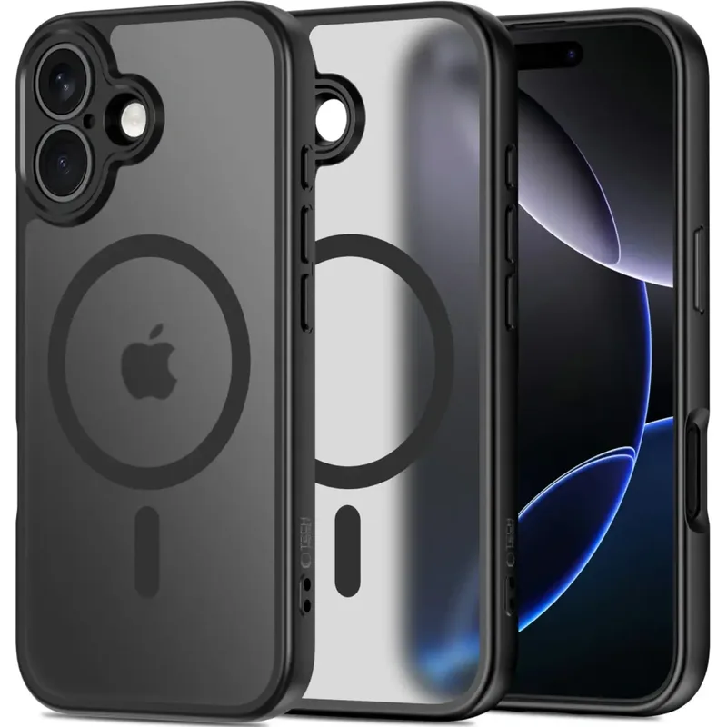 Θήκη iPhone 17 Tech-Protect BasicMag Σκληρή Ημιδιάφανη με MagSafe & Πλαίσιο Κάμερας - Matte Black (5906302319817)