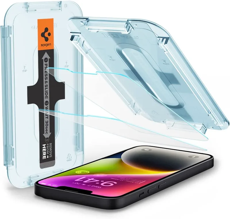 Spigen Tempered Glass GLAS.tR EZ Fit - Αντιχαρακτικό Γυαλί Οθόνης Apple iPhone 17e / 16e / 14 / 13 / 13 Pro - 2 Τεμάχια (AGL03385)