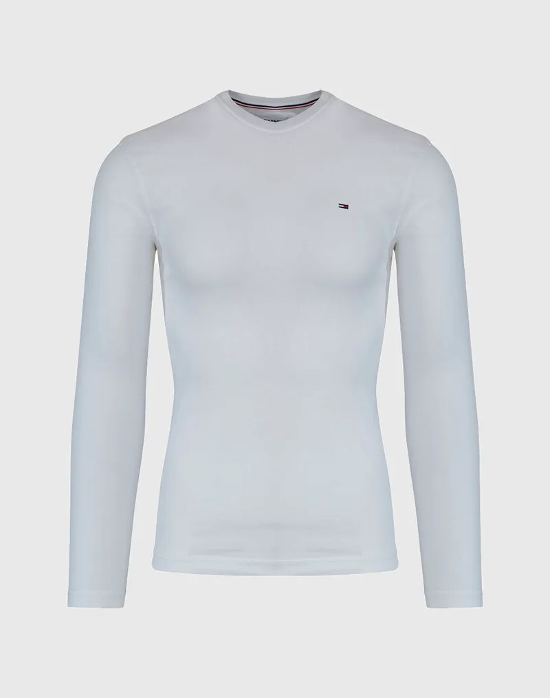 TOMMY JEANS ΜΠΛΟΥΖΑ ΑΝΤΡΙΚΗ TJM ORIGINAL RIB LONGSLEEVE TEE DM0DM04409-100 White