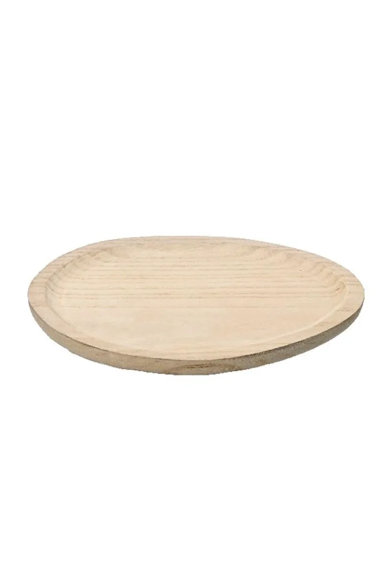 Δισκος Απο Ξυλο Παυλωνιας 35Cm 35x27x2.5cm Μονόχρωμο Kaeming
